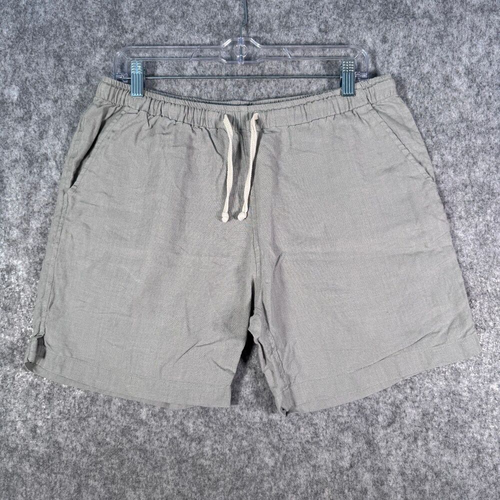 Alex Crane Linen Shorts Mens Large 32X6 Gray Bo Lightweight Summer Beach